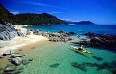 The blue waters of Abel Tasman National Park 